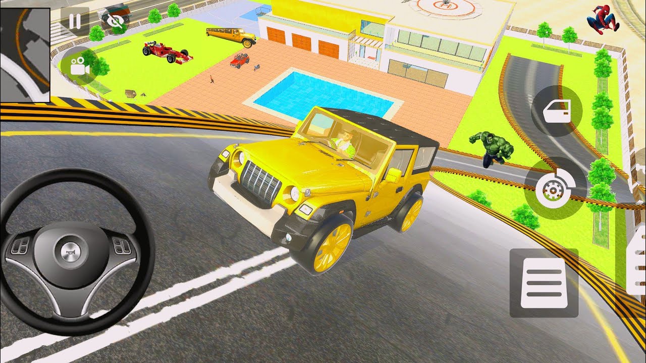 🚙 Golden Thar vs Mega Ramp 😈 Extreme Jump 🔥  Indian Theft Auto Simulator 💥🤩