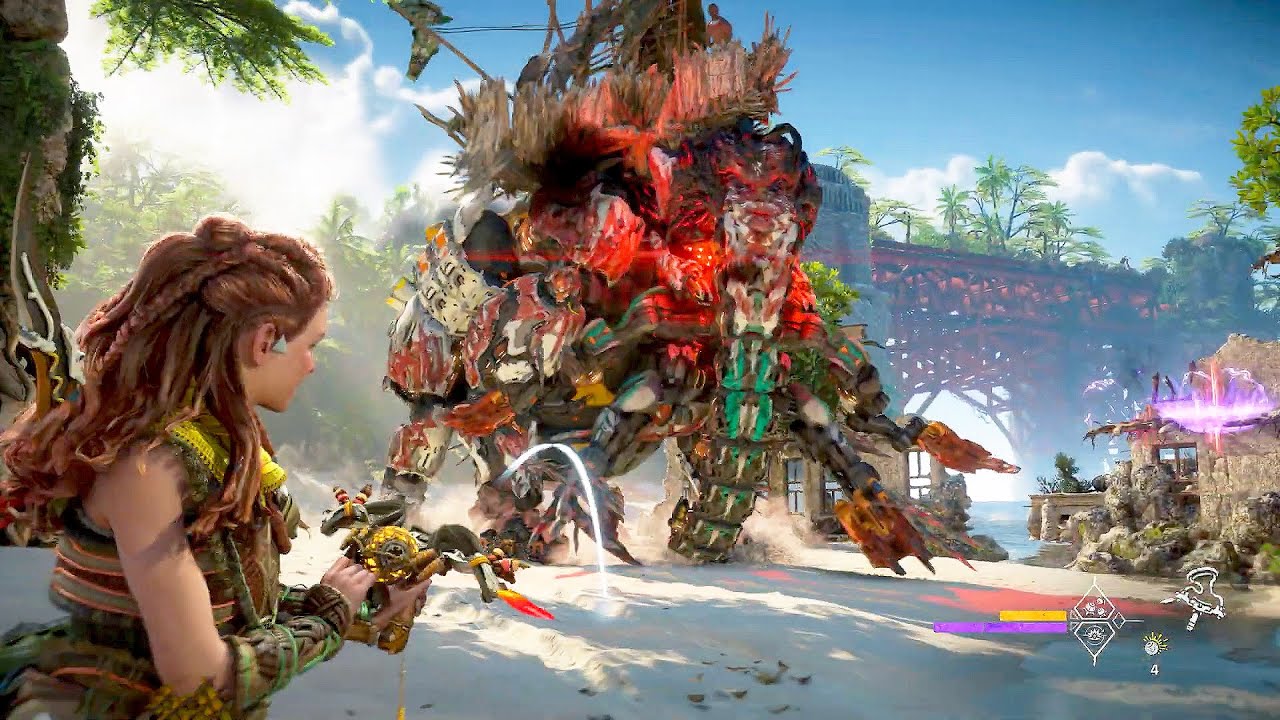 Horizon Forbidden West - Aloy fights a Tremor Tusk Mammoth Robot (PS5)