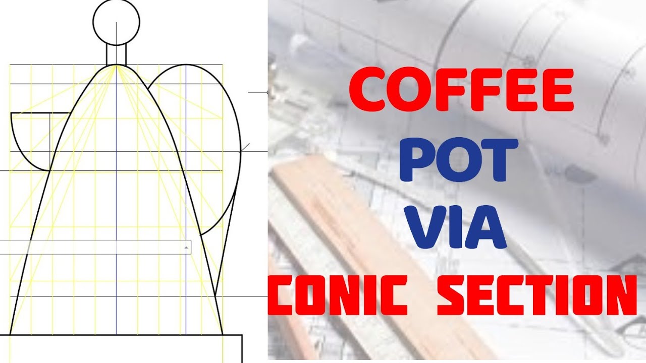 Coffee pot in | Technical drawing | Engineering drawing