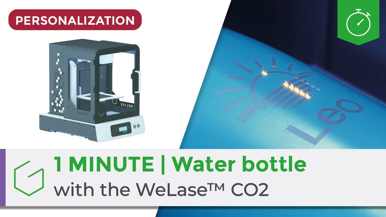 ⏱️ 1 Minute | Water bottle engraving with the WeLase™ CO2
