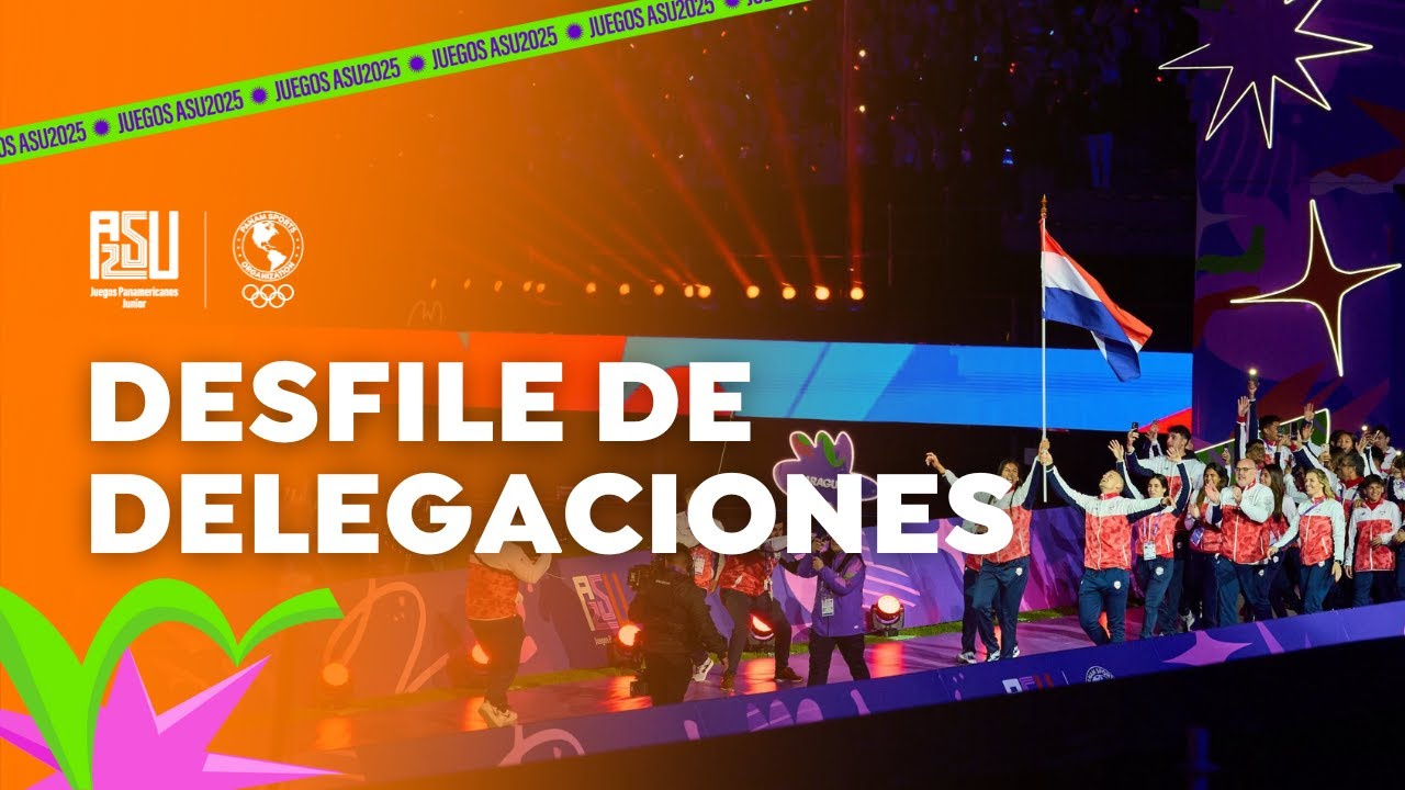 Desfile de delegaciones en la ceremonia de Inauguración de los Juegos Panamericanos Junior ASU 2025
