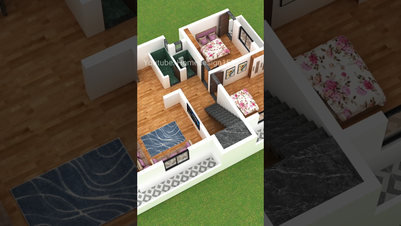 best 2bhk 3d house plan with interior design l 2bhk house plan ideas and tips l trending house plan