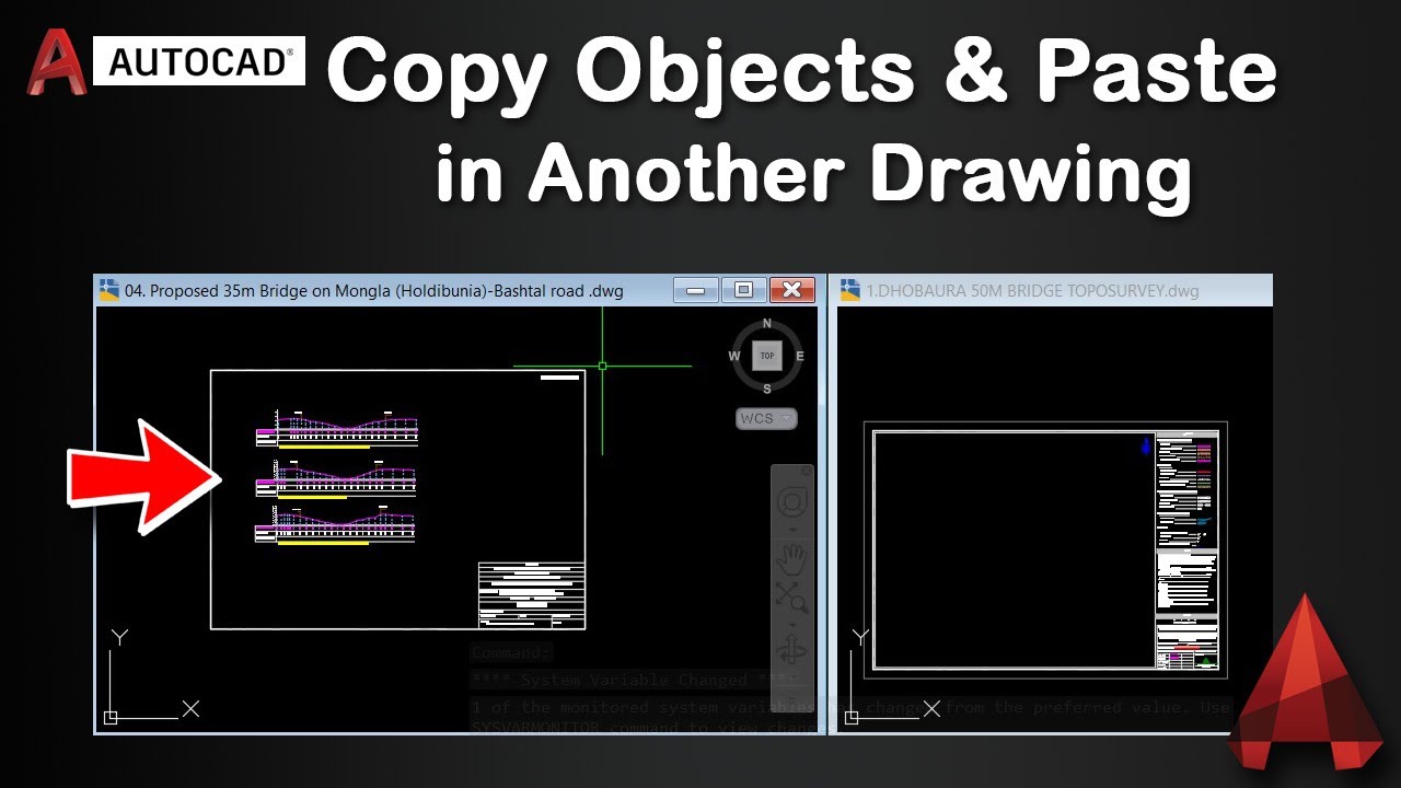 How to copy objects in AutoCAD and paste in another drawing