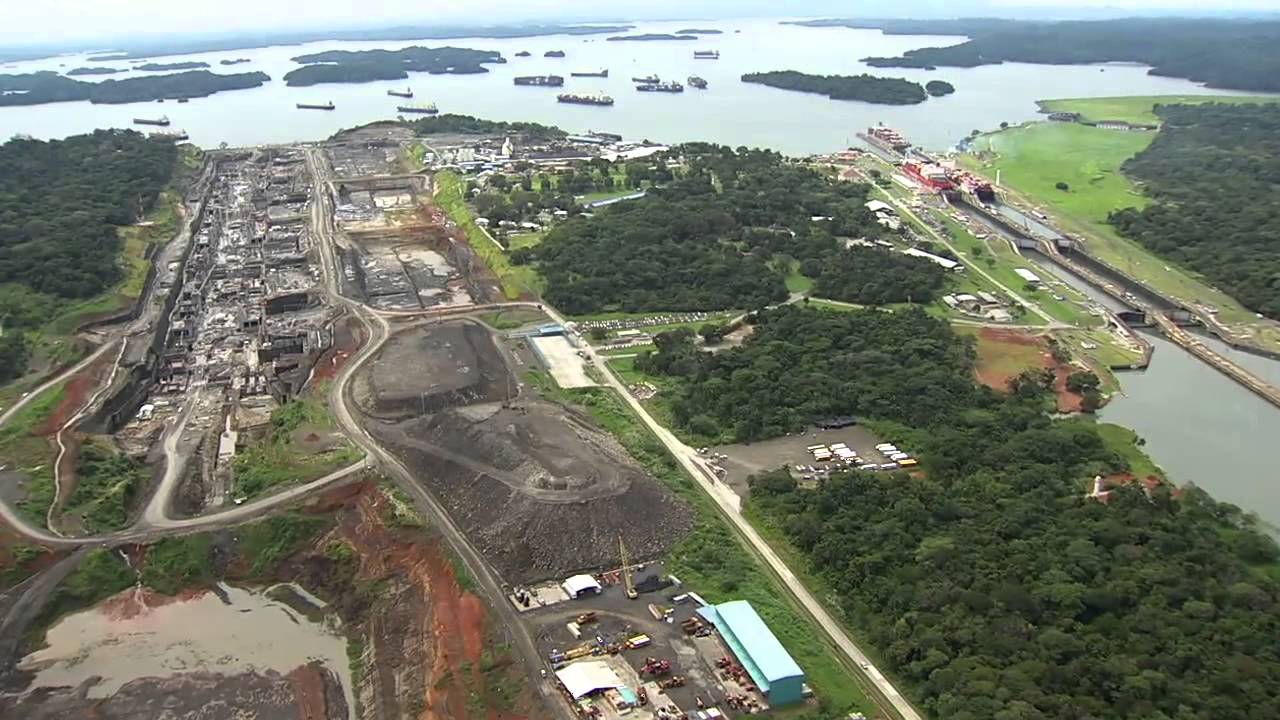 Aerial view of the Panama Canal Expansion from the Atlantic side.