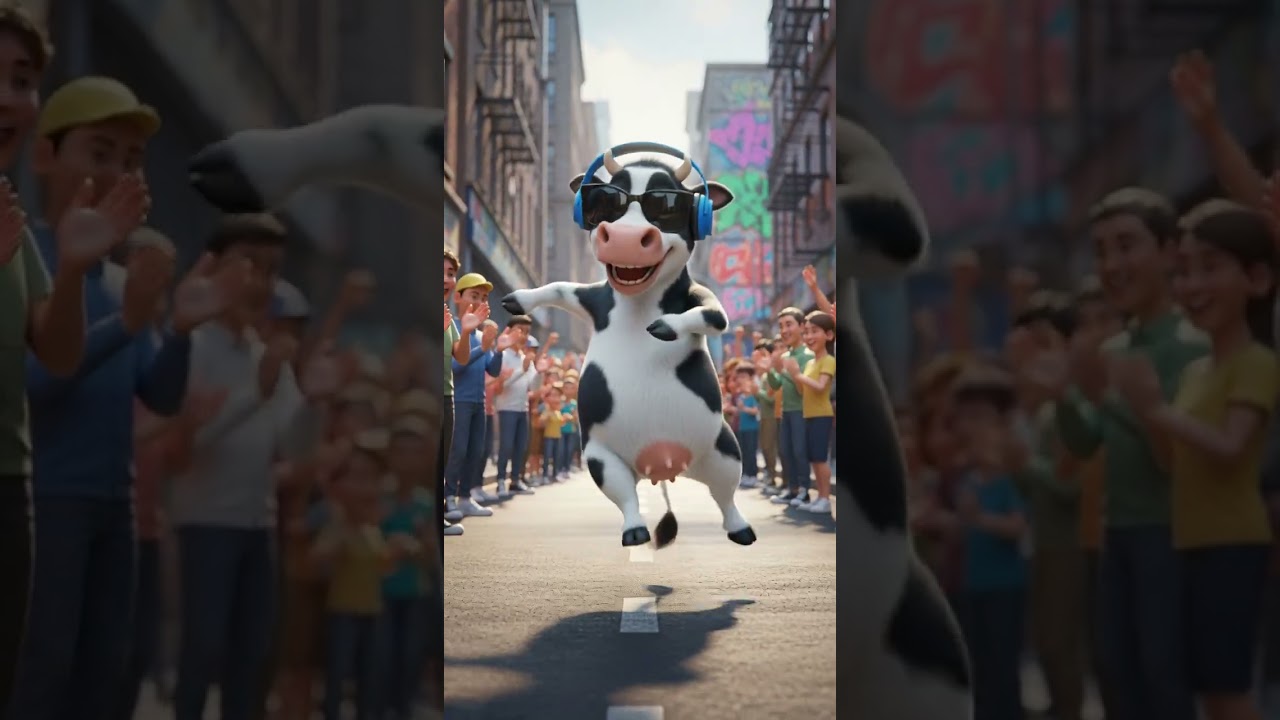 Cute Cow Dancing on Street Watch This Adorable Move 