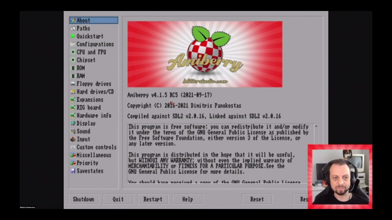 Amiberry - latest updates  * Dimitris Panokostas * Commodore Users Europe 18 Sept. 2021