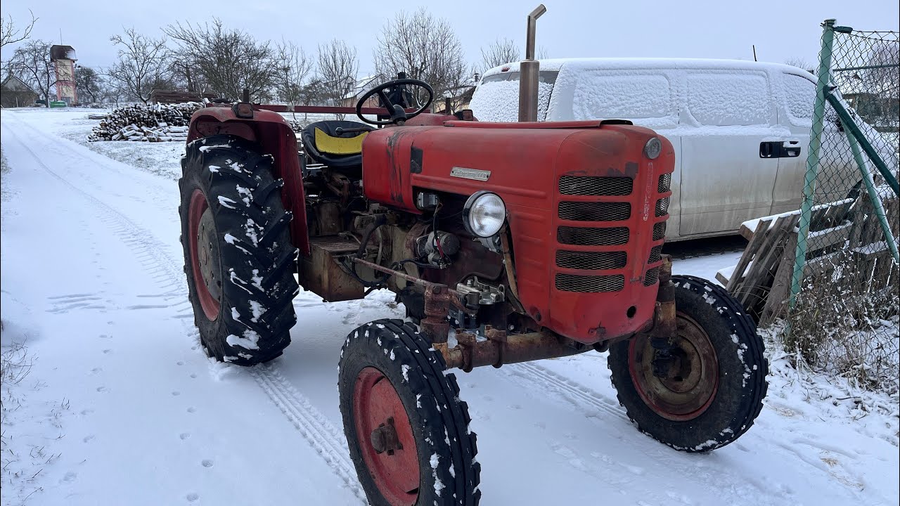 Zetor 4011 | start po měsíci | studený start | jízda na sněhu | Cold start | originál sound