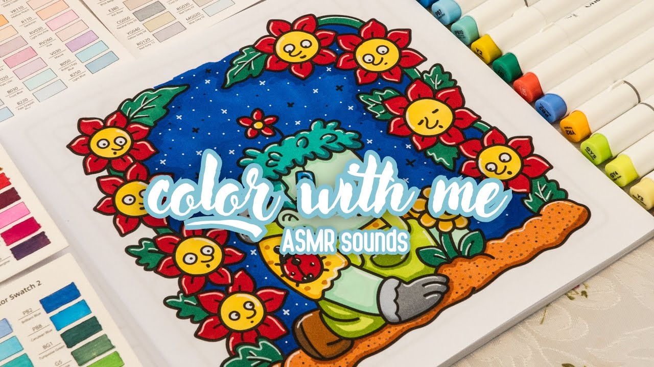 Color with me 🧟🌻 Midnight Gardening from 'Little Spooky' by Coco Wyo with Ohuhu markers ✍🏻