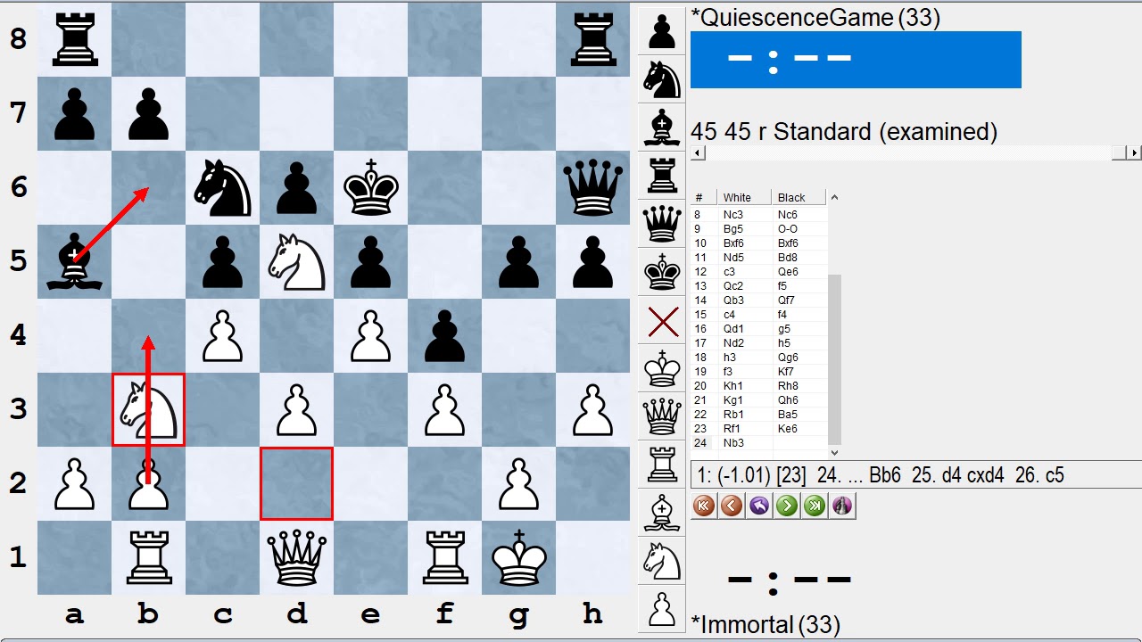Chess Thinking - The Immortal Quiescence Error Game
