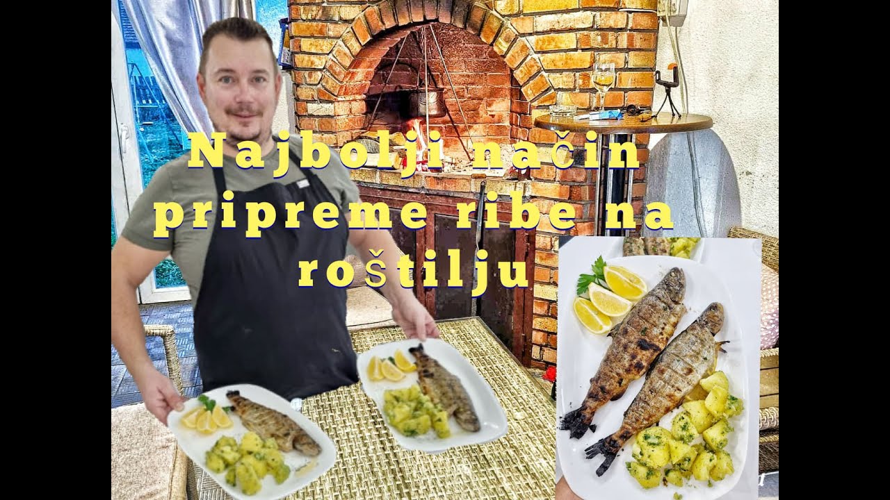 Riba pastrmka na žaru sa marinadom i prilogom