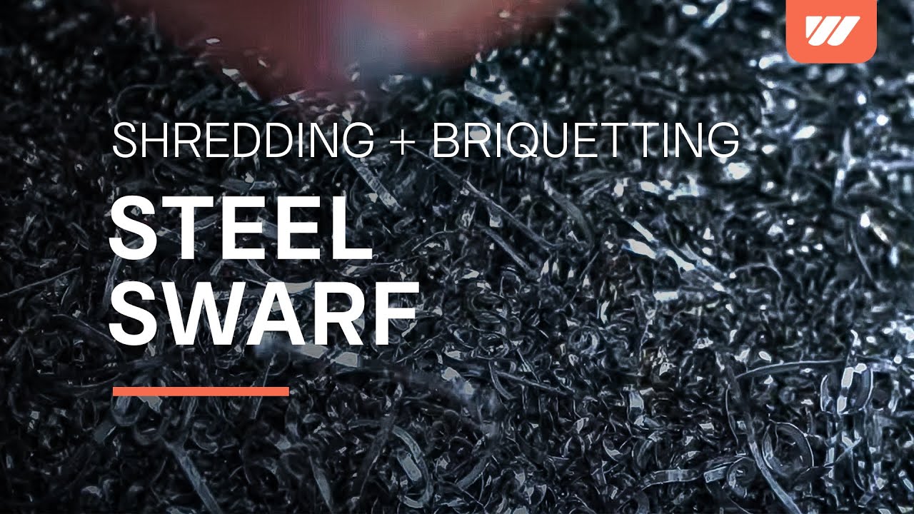 Steel shavings shredding and briquetting