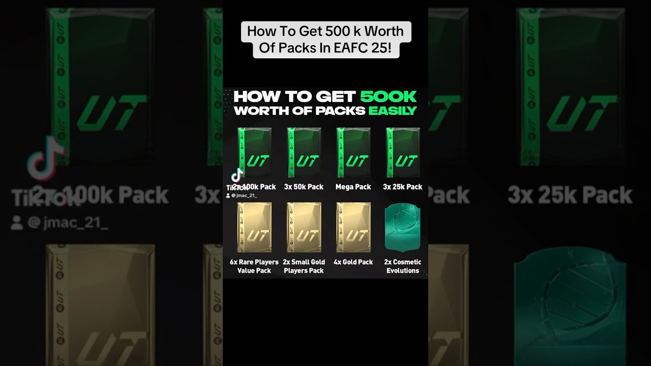 How to get 500k worth of FREE packs in EAFC 25!🤫⚽️ #eafc25 #eafc #ultimateteam #fifa #eafcfut #like