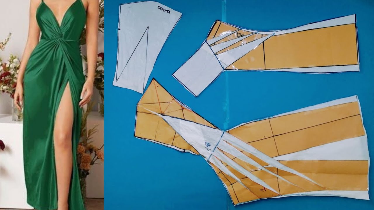 Como modelar vestido drapeado de festa  apertura laterale  