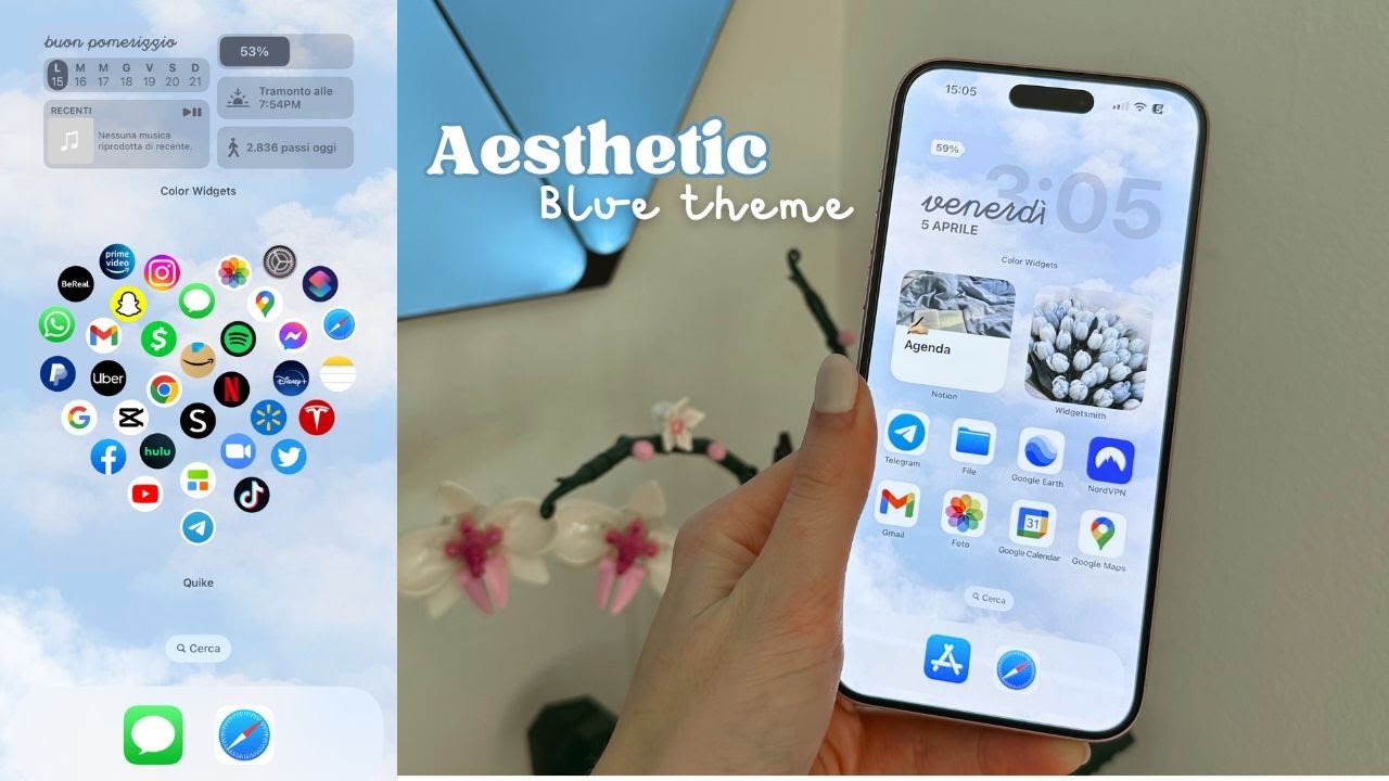 PERSONALIZZARE IPHONE | Aesthetic Blue Theme 🩵