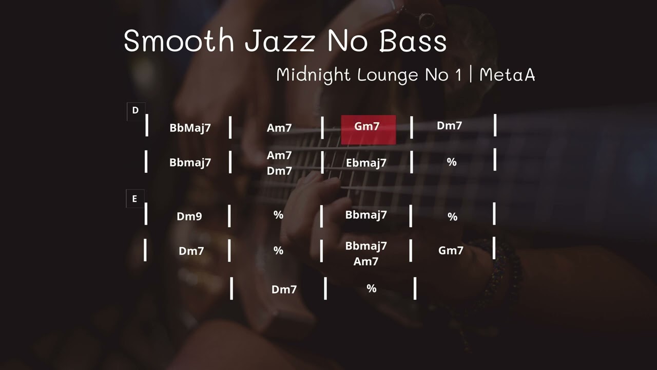 Midnight Lounge No 1(NoBass) - MetaA | Backing Track For Bass | Smooth Jazz practice for Guitar Bass
