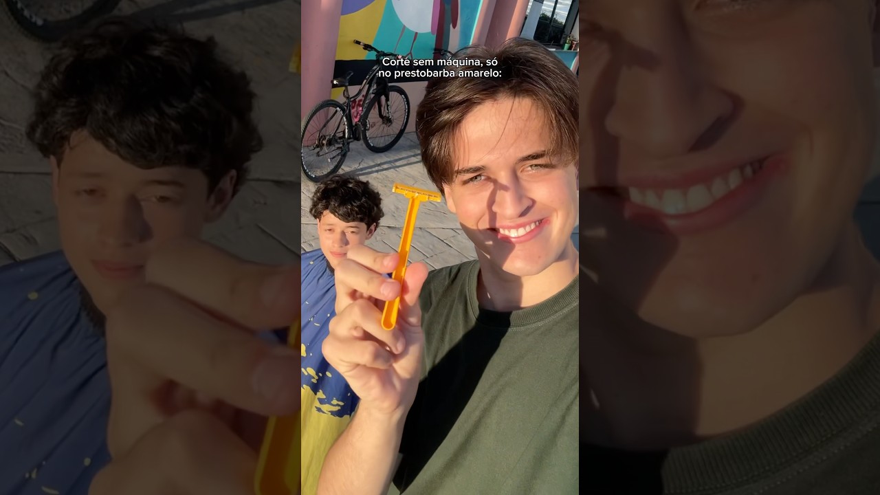 Raoni, corte sem m&aacute;quina s&oacute; no prestobarba amarelo 😱😅