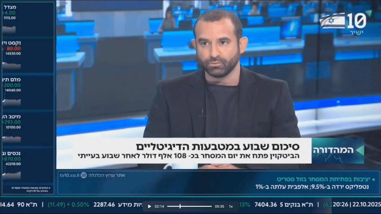 בן סמוחה בערוץ הכלכלה: הנפילה ל-$102,000, הבנק החדש והונאת ה-AI המסוכנת