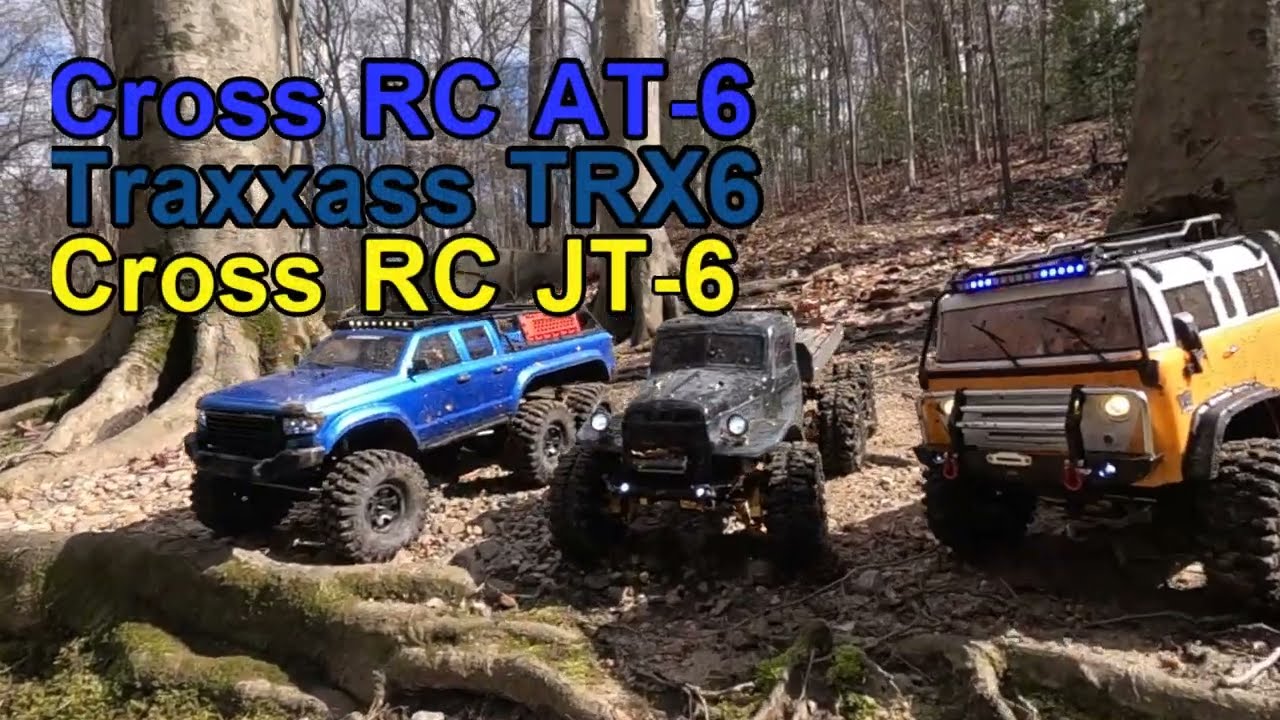 Cross RC JT-6, AT-6 and Traxxas TRX6. The 3 most common RTR 6x6 RC Crawlers on the market.