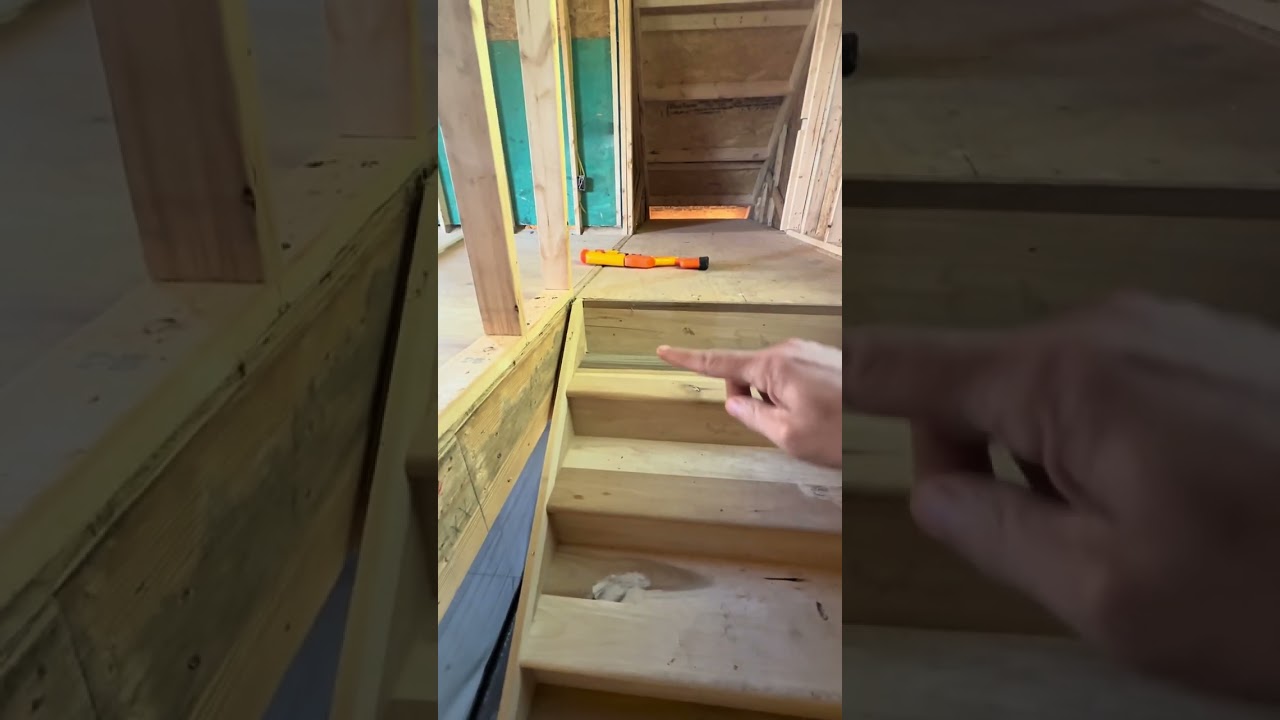 Contractor Omits Stair Handrail and middle stringer - does not comply with code or contract plans