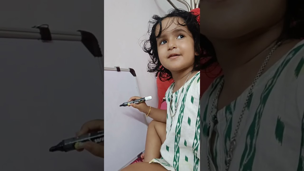 Toddler's drawing on a board| Own voice | Easy drawing method| Quality time for toddler | Daily vlog