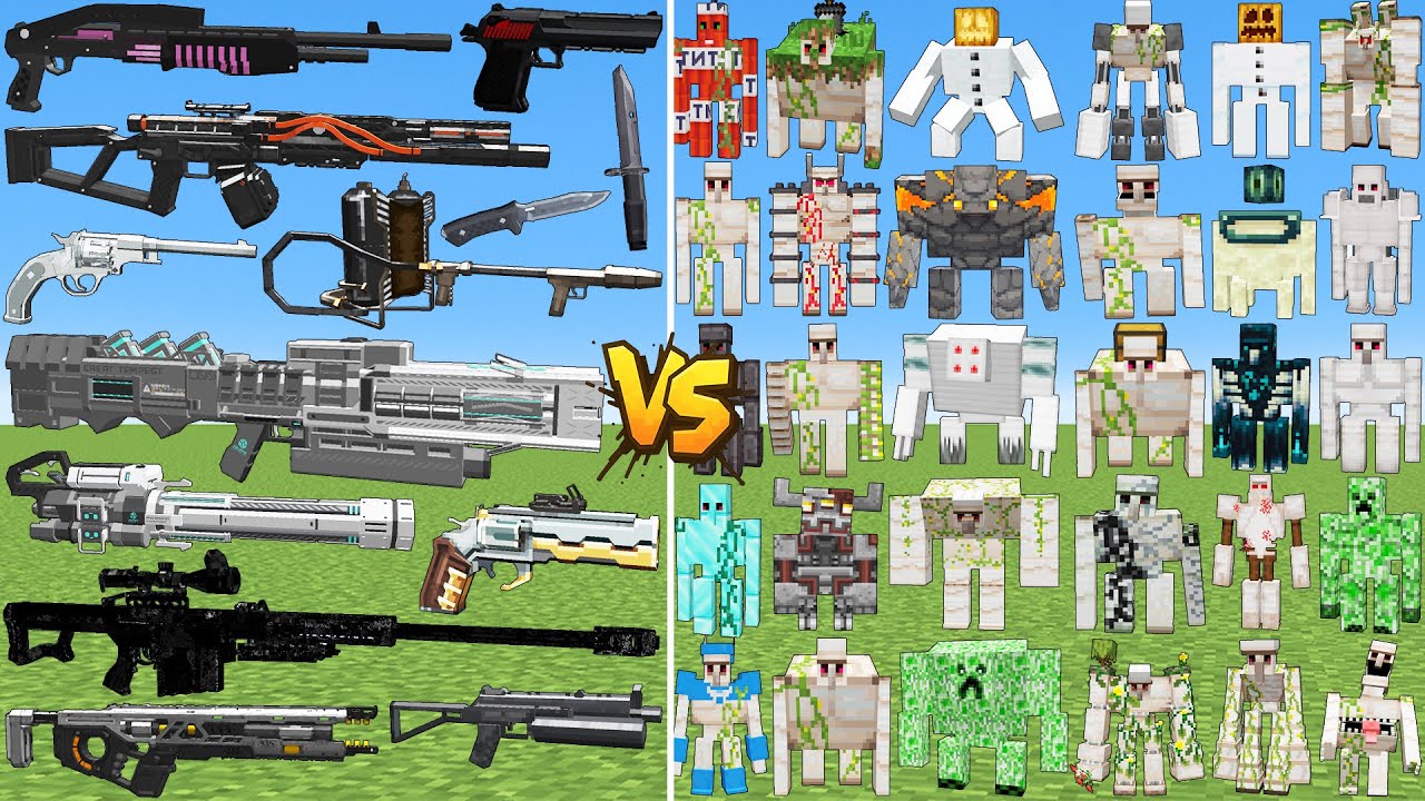 What TaCZ Epic Gun Can Defeat The Most All New Golem Army in Minecraft?