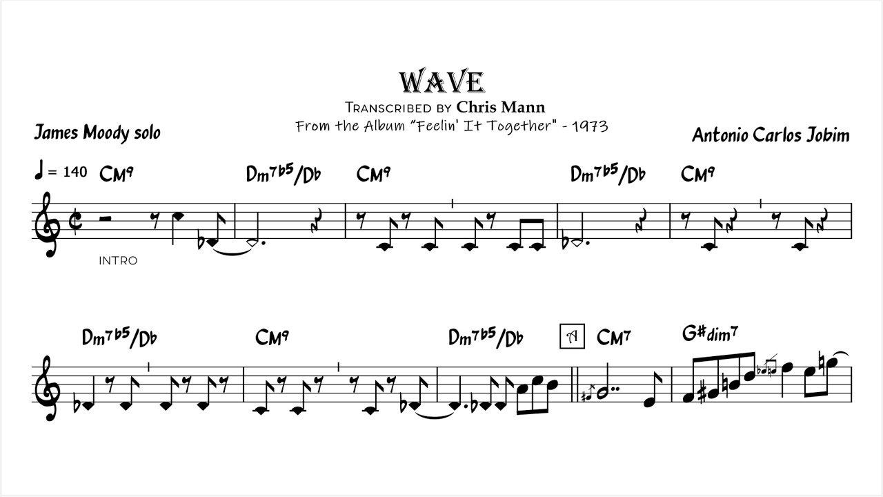 James Moody - Wave (flute transcription)