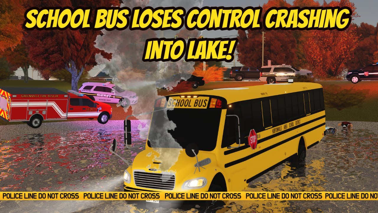 Greenville, Wisc Roblox l School Bus Driver CRASHES due to RAIN STORM - Roleplay