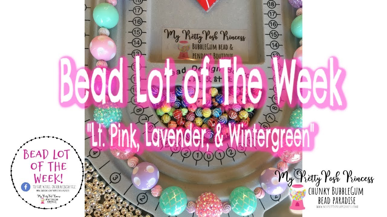 Lt. Pink, Lavender, & Wintergreen 20mm Chunky Bubblegum Beads 