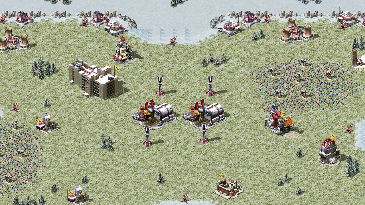 Red Alert 2 | Yuri's Revenge | 7 vs 1 | Surrounded Snow Map Difficulty To Defence Extra Hard AI