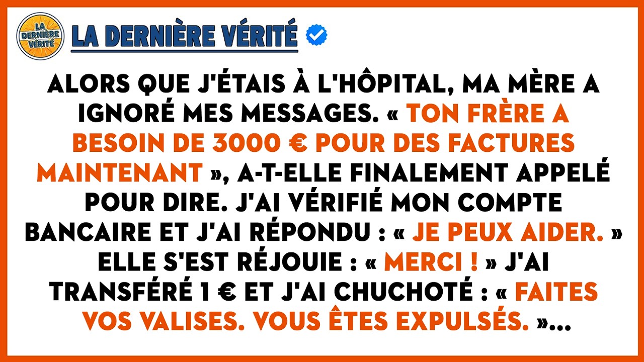 Ma Mère M'a Ignorée Jusqu'à Ce Qu'elle Me Demande 3000 Euros, J'ai Envoyé 1 Euro Et Je Lui Ai Dit...