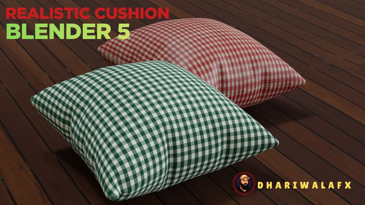 Blender 5 Realistic Cushion Tutorial | Cloth Simulation and Animation