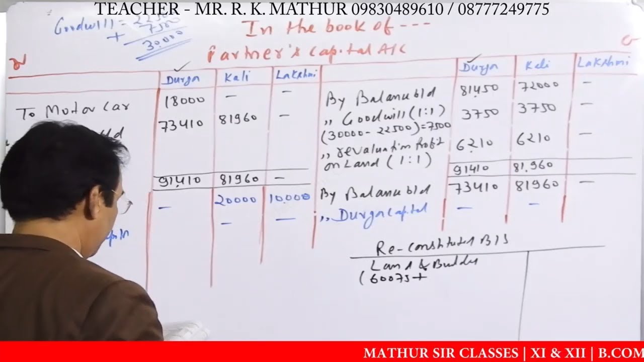 Partnership Retirement Cum Admissions Year Solved Sums | Partnership retirement | Mathur Sir Classes