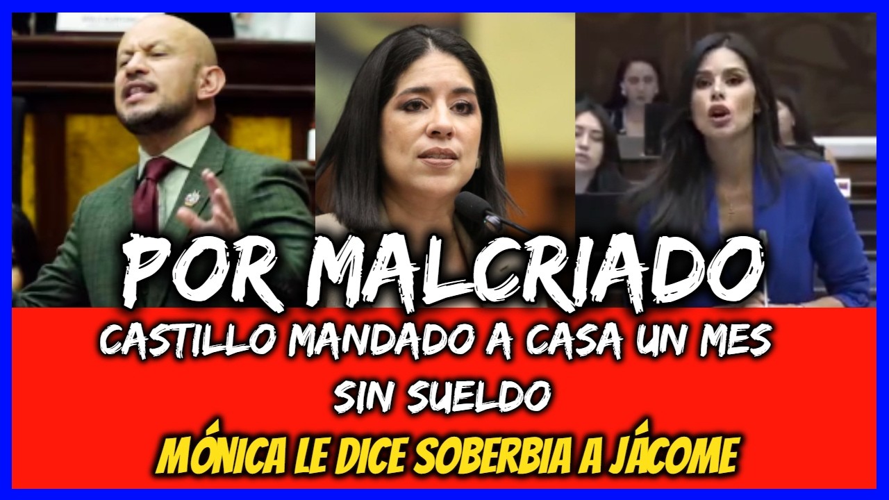 Por malcriado. Castillo mandado a casa un mes sin sueldo. Mónica le dice soberbia a Jácome