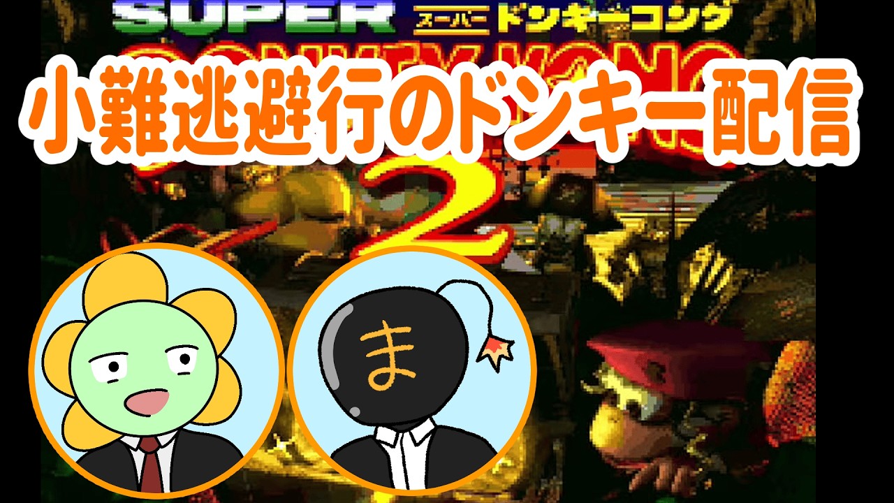 【#スーパードンキーコング2】ミスしたら即終了ドンキー【#小難逃避行】【#まつこ】【#ほうとん】