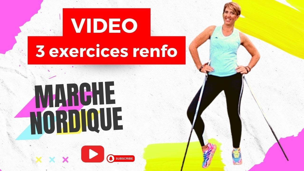 [MARCHE NORDIQUE] 3 exercices renforcement musculaire haut et bas du corps #marchenordique