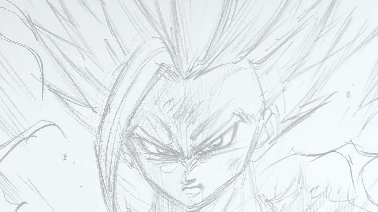 Drawing Super Saiyan2 Son Gohan【boyhood】