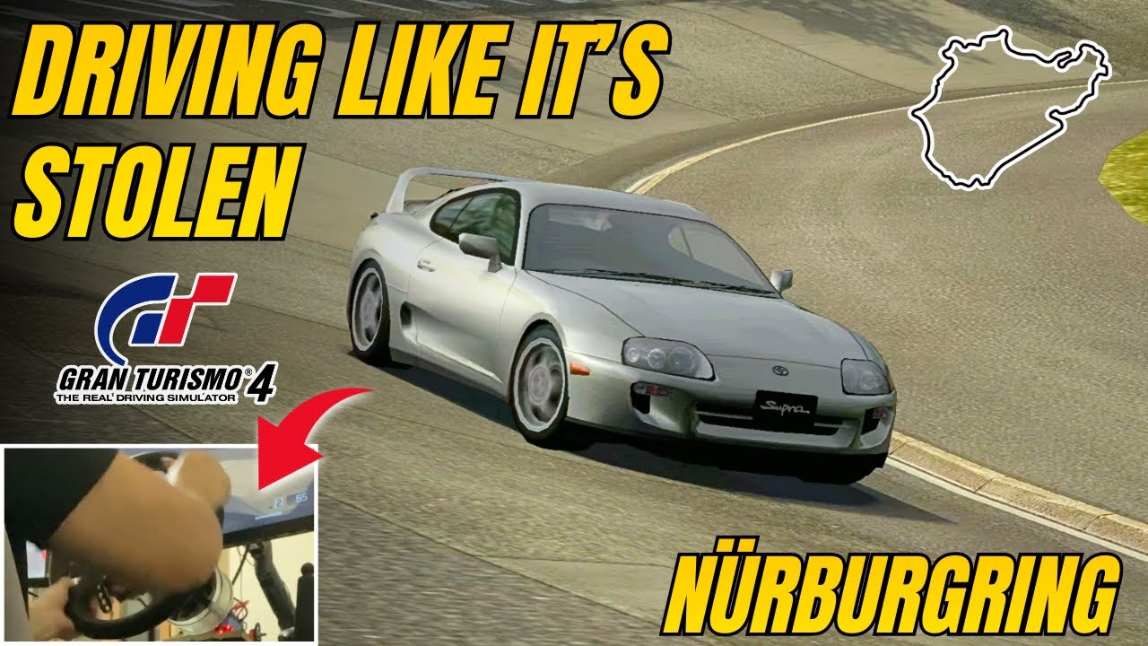 SUPRA FULL SEND at the Nürburgring with ROAD TIRES (Gran Turismo 4) (Steering wheel gameplay)