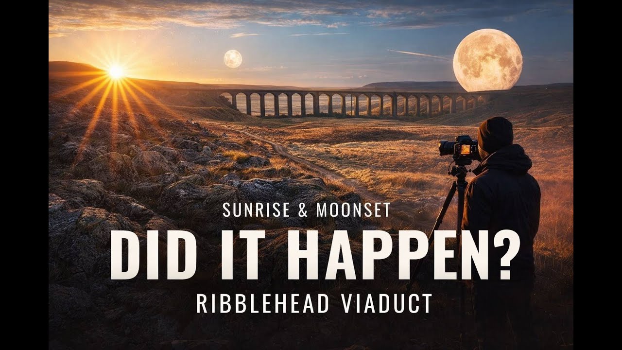 Photographing Sunrise & Moonset at the same time at Ribblehead Viaduct | Landscape Photography Vlog