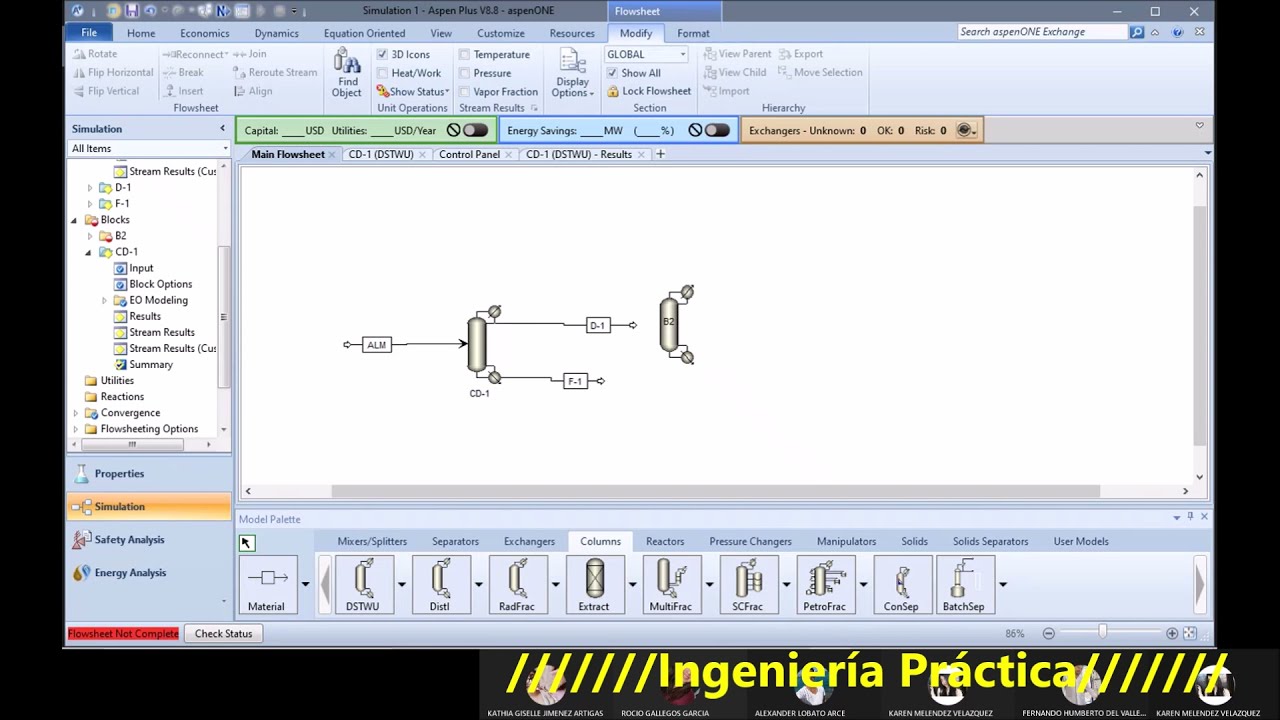 Estudio de caso Tren de Destilación con Aspen Plus