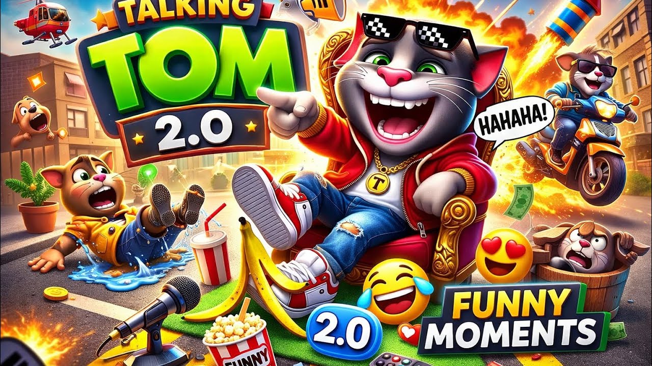 Talking Tom😺 Funny Moment😹 For Kids👶 Entertainment. Talking Tom 2.0 #kidsfun #funforkid #viral 