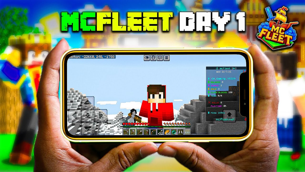 Playing MCFleet server on Mobile I MCfleet Survival Series Ep 1 @GamerFleet