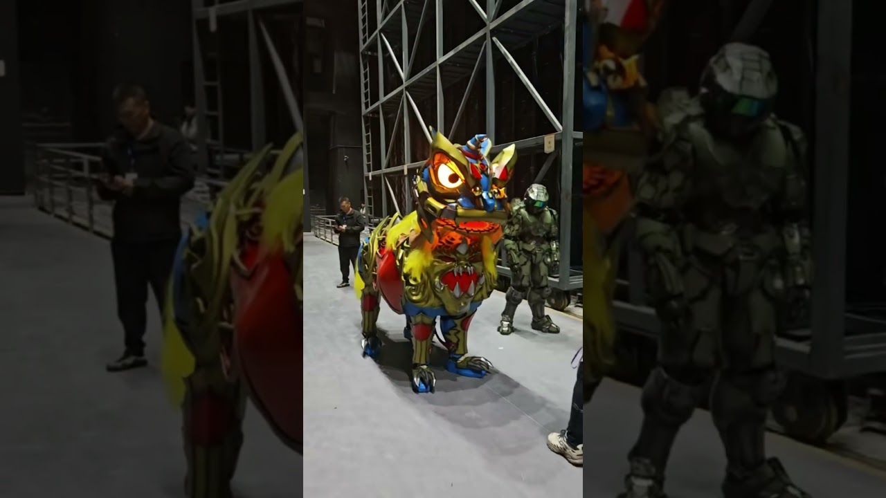 WEARABLE CHINA LION DANCE MECHA ARMOR #china #cosplay #costume #liondance #lion #robot #shorts