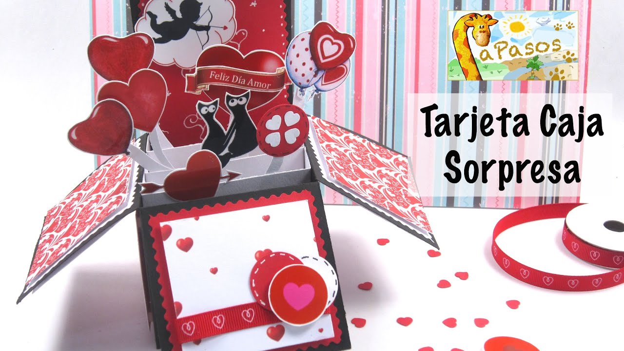 Tarjeta Caja Sorpresa - Manualidades Paso a Paso San Valentín