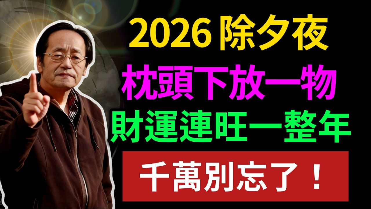 2026 除夕夜，枕頭下放一物，財運連旺一整年，千萬別忘了！#倪海厦#民間俗語#中國文化#國學#國學智慧#佛學知識#人生感悟#人生哲理#佛教故事