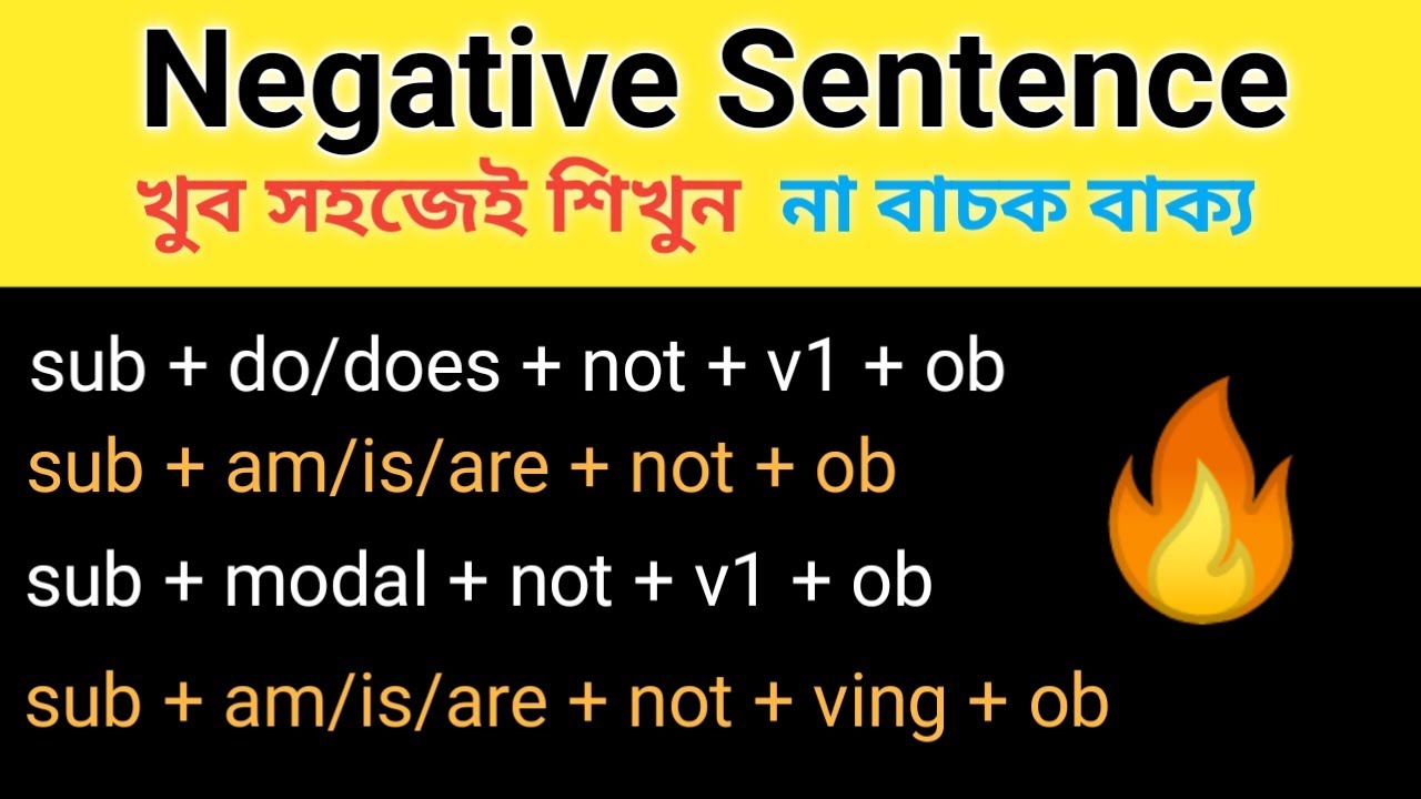How to Make Negative Sentence | Use of Negative Sentence | English Grammar