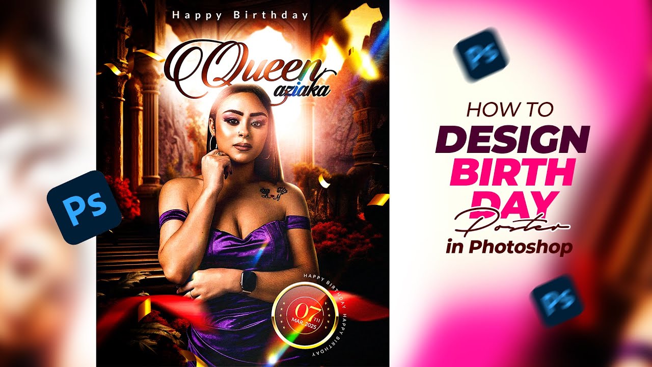 Professional HAPPY BIRTHDAY Flyer Design | Photoshop Flyer Tutorial For Beginners