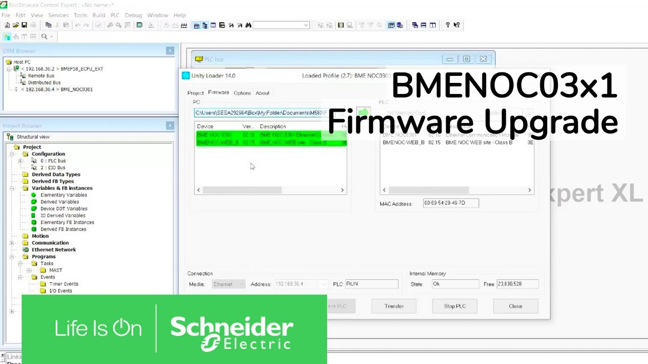 Modicon M580 BMENOC03xx Firmware Upgrade Procedure | Schneider Electric Support
