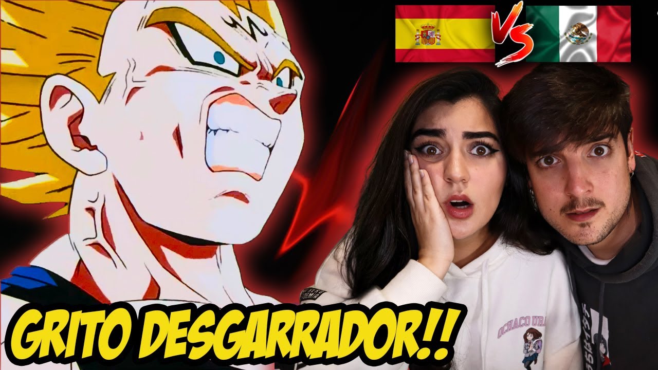 ESPAÑOLES REACCIONAN A DRAGON BALL LATINO VS ESPAÑOL |💥MAJIN VEGETA VS GOKU💥🐲DBZ🐲