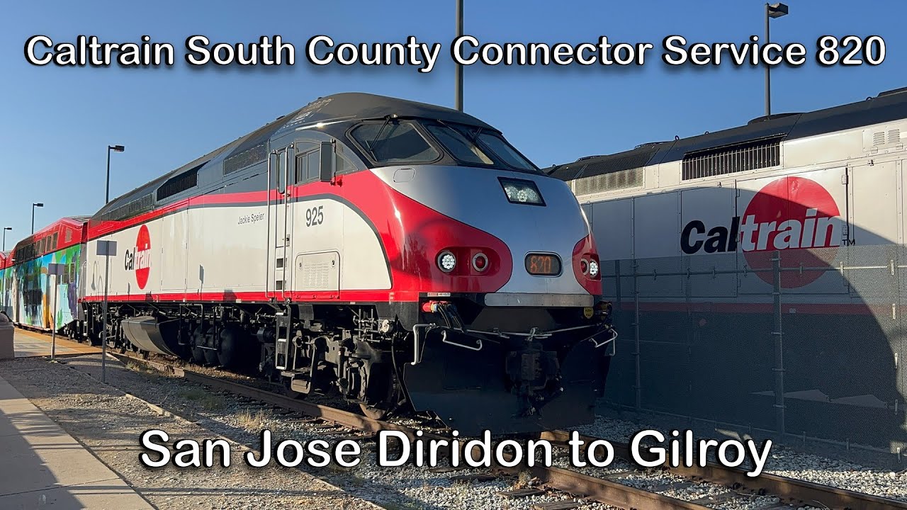 Caltrain South County Connector Service 820 with MP36PH-3C 925 Full Ride San Jose to Gilroy 4K60 HDR