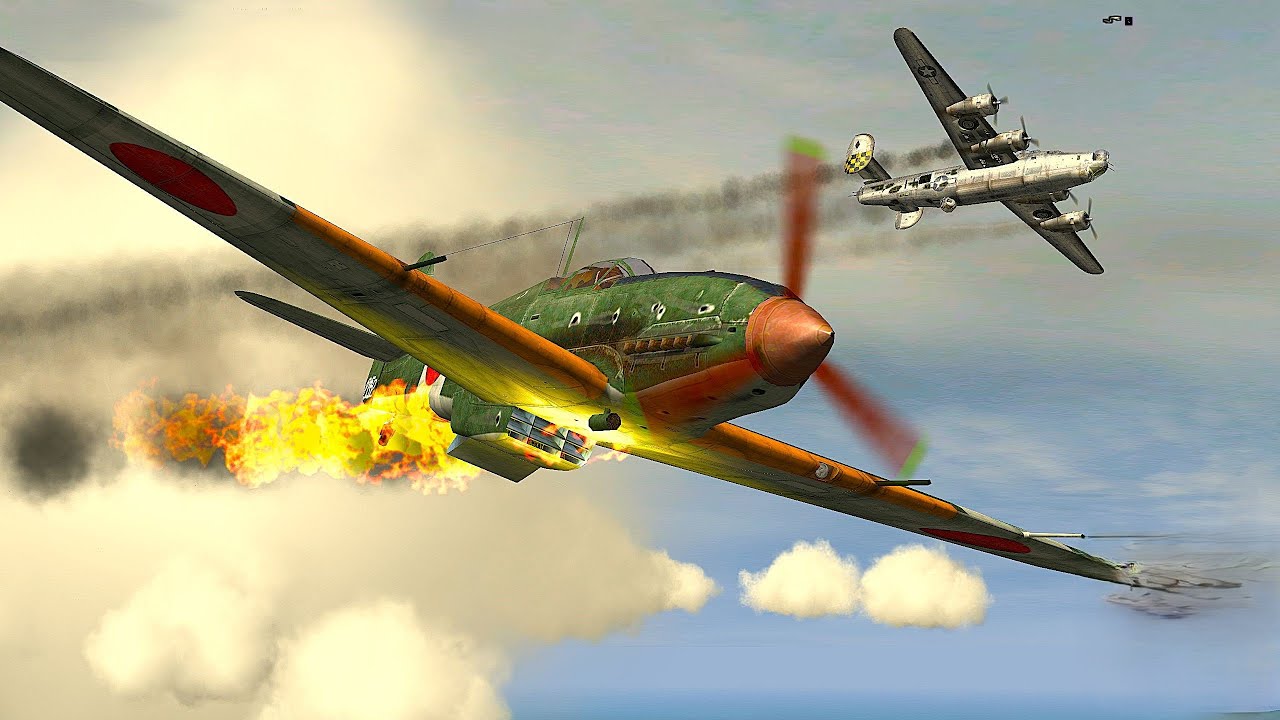 Il-2 Sturmovik 1946 Granary. Consolidated B-24 Liberator Vs Kawasaki Ki-61 Tony. Pacyfic War'44